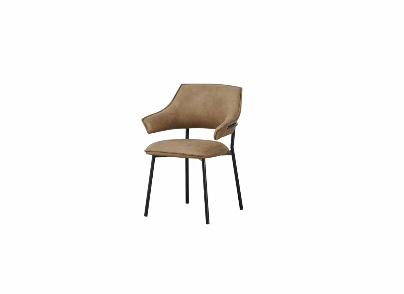 Stoel Boxer 62x47x83cm - stof - bruin