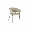 Stoel Caly 60x62x81cm - ribfluweel - beige