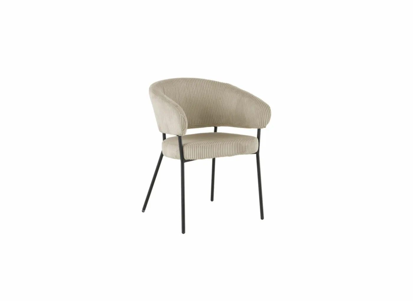 Stoel Caly 60x62x81cm - ribfluweel - beige