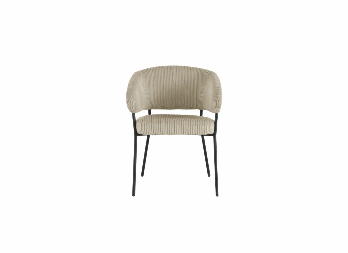 Stoel Caly 60x62x81cm - ribfluweel - beige