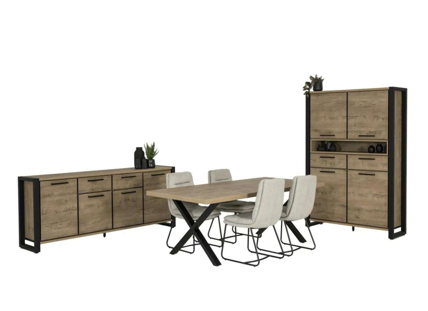 Stoel Crux 64x50x92cm - stof - cream