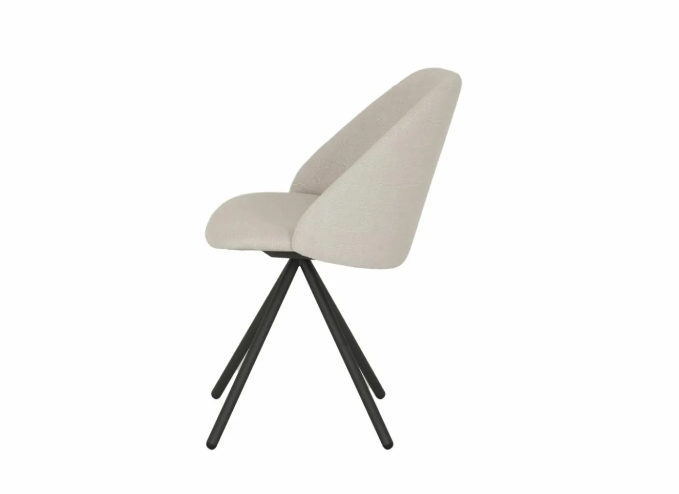 Stoel Fixie 54,5x59x83,5cm - stof - wit