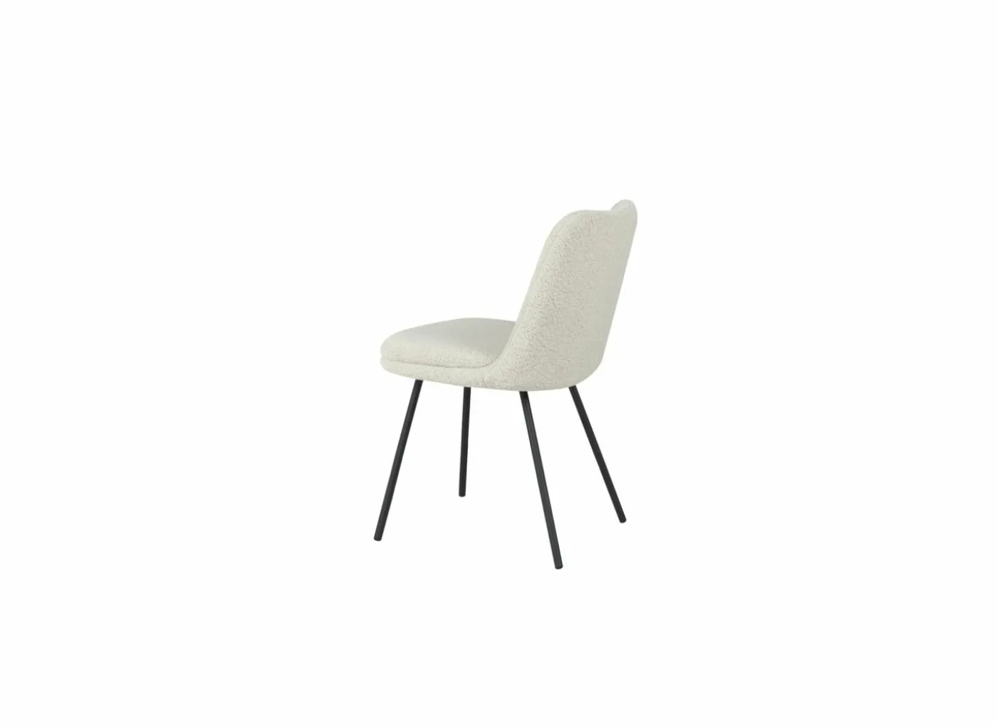 Stoel Found 50x60x82cm - bouclé - wit