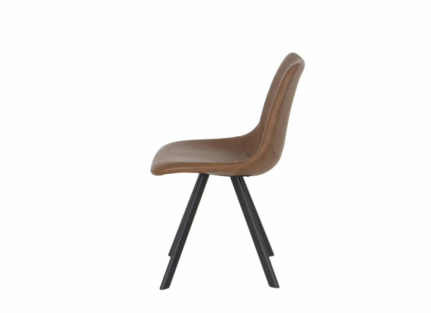 Stoel Frantz 47x57x83cm - lederlook - cognac