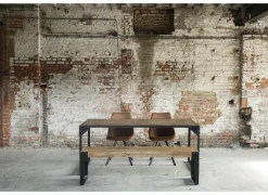 Stoel Frantz 47x57x83cm - lederlook - cognac