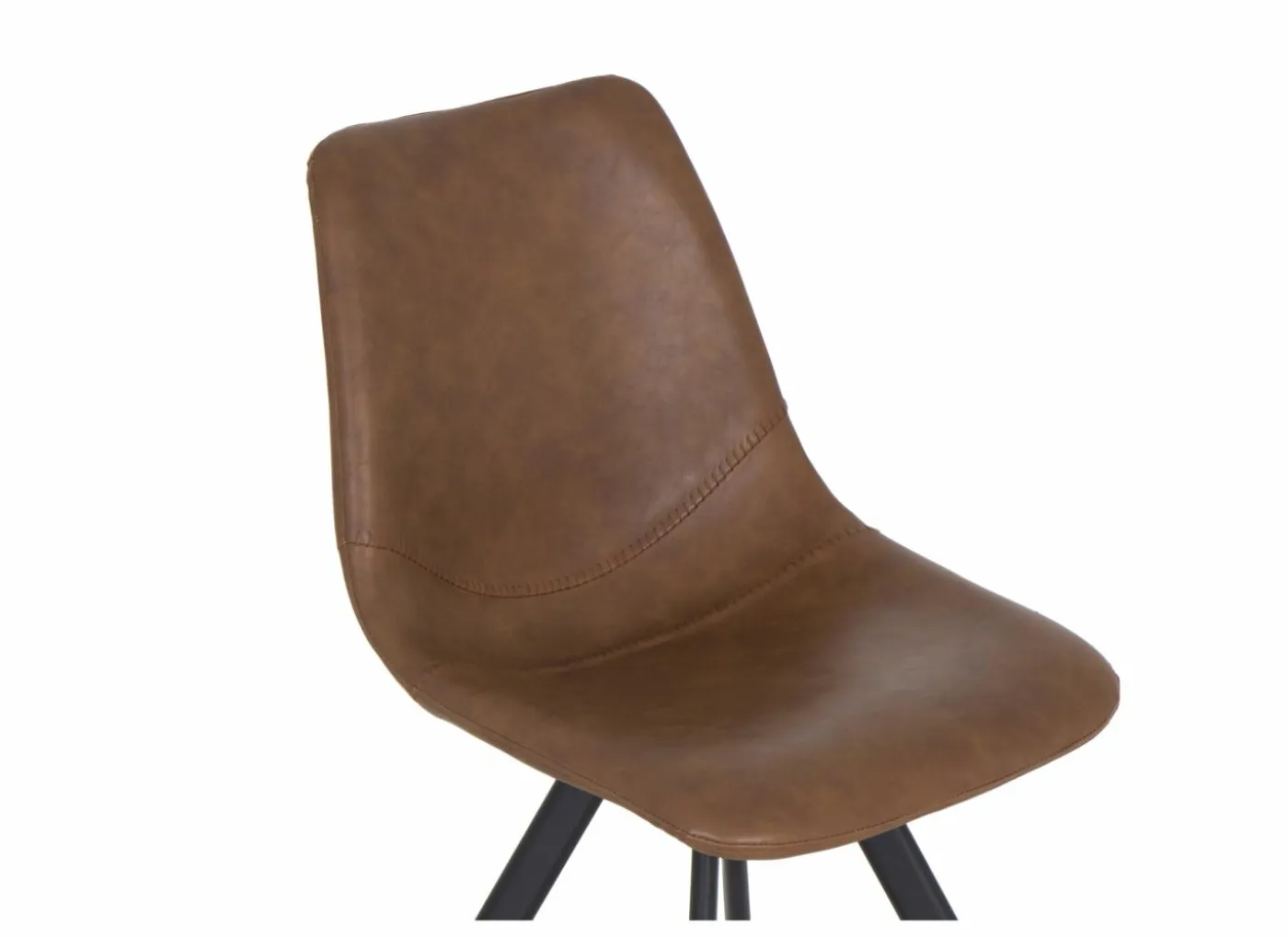 Stoel Frantz 47x57x83cm - lederlook - cognac