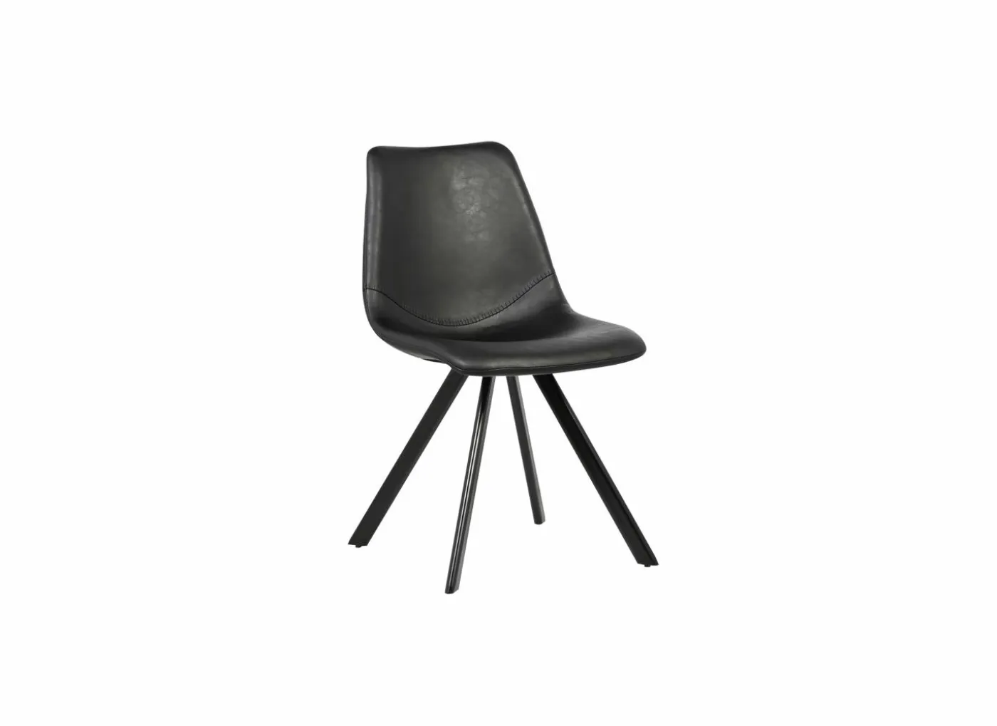 Stoel Frantz 47x57x83cm - lederlook - zwart