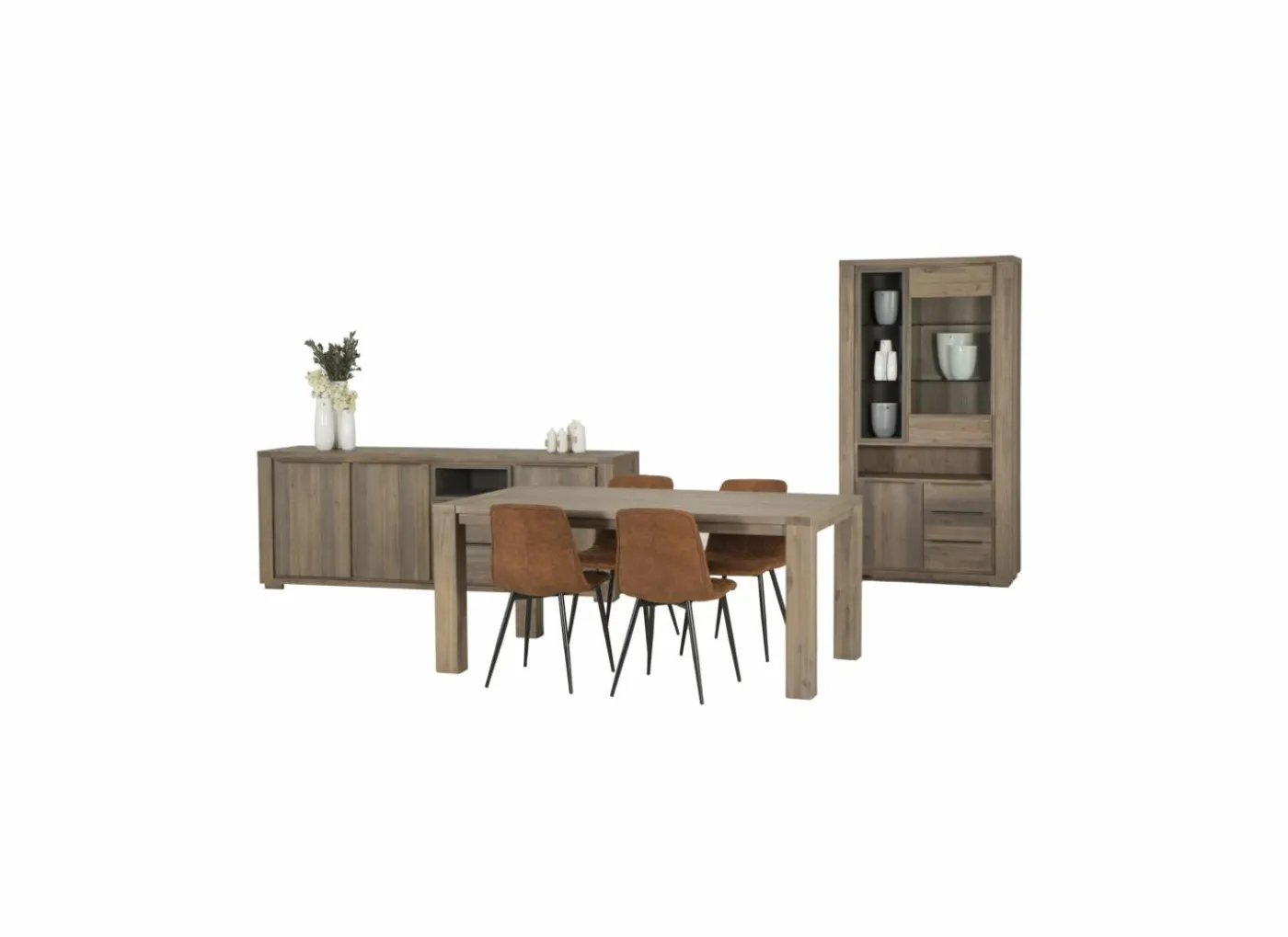 Stoel Furu 45x51x85cm - microvezel - cognac