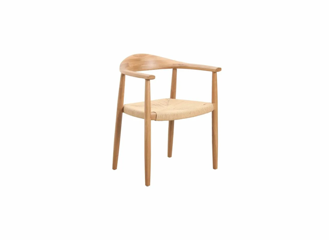 Stoel Harvey 56x52x76,5cm - massief eik rotan - naturel
