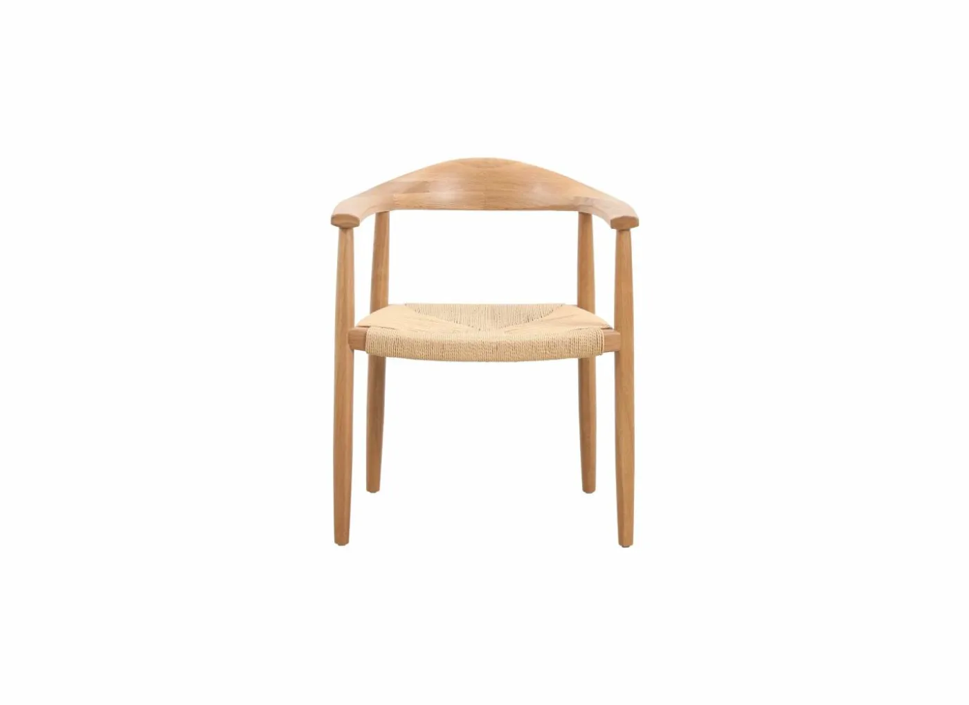 Stoel Harvey 56x52x76,5cm - massief eik rotan - naturel