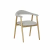 Stoel Herbie 56x55x73cm - eik massief & stof - beige