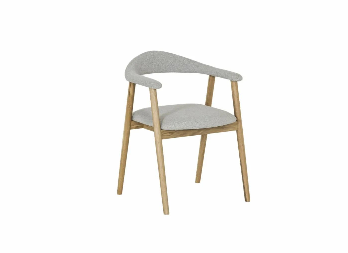 Stoel Herbie 56x55x73cm - eik massief & stof - beige