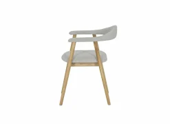 Stoel Herbie 56x55x73cm - eik massief & stof - beige