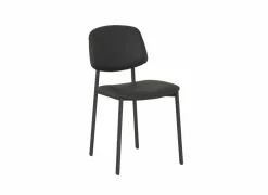 Stoel Lugano 46,5x55x81,5cm - staal/lederlook antraciet