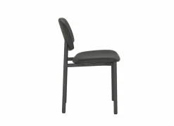 Stoel Lugano 46,5x55x81,5cm - staal/lederlook antraciet
