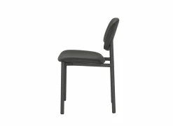 Stoel Lugano 46,5x55x81,5cm - staal/lederlook antraciet