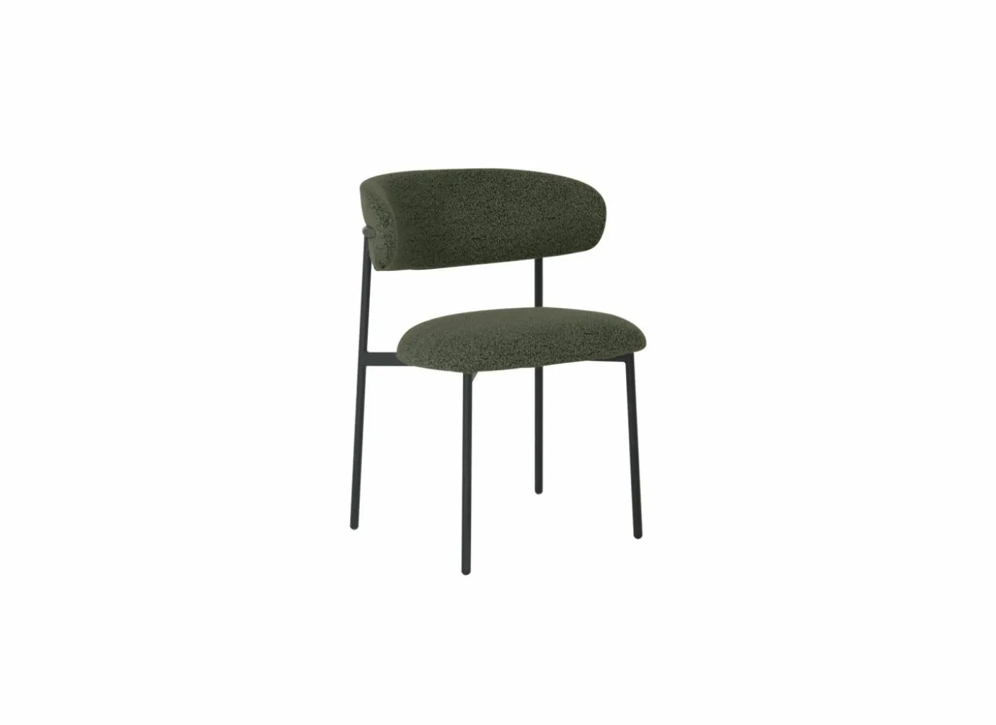 Stoel Luke 54,5x58x79cm - bouclé - groen