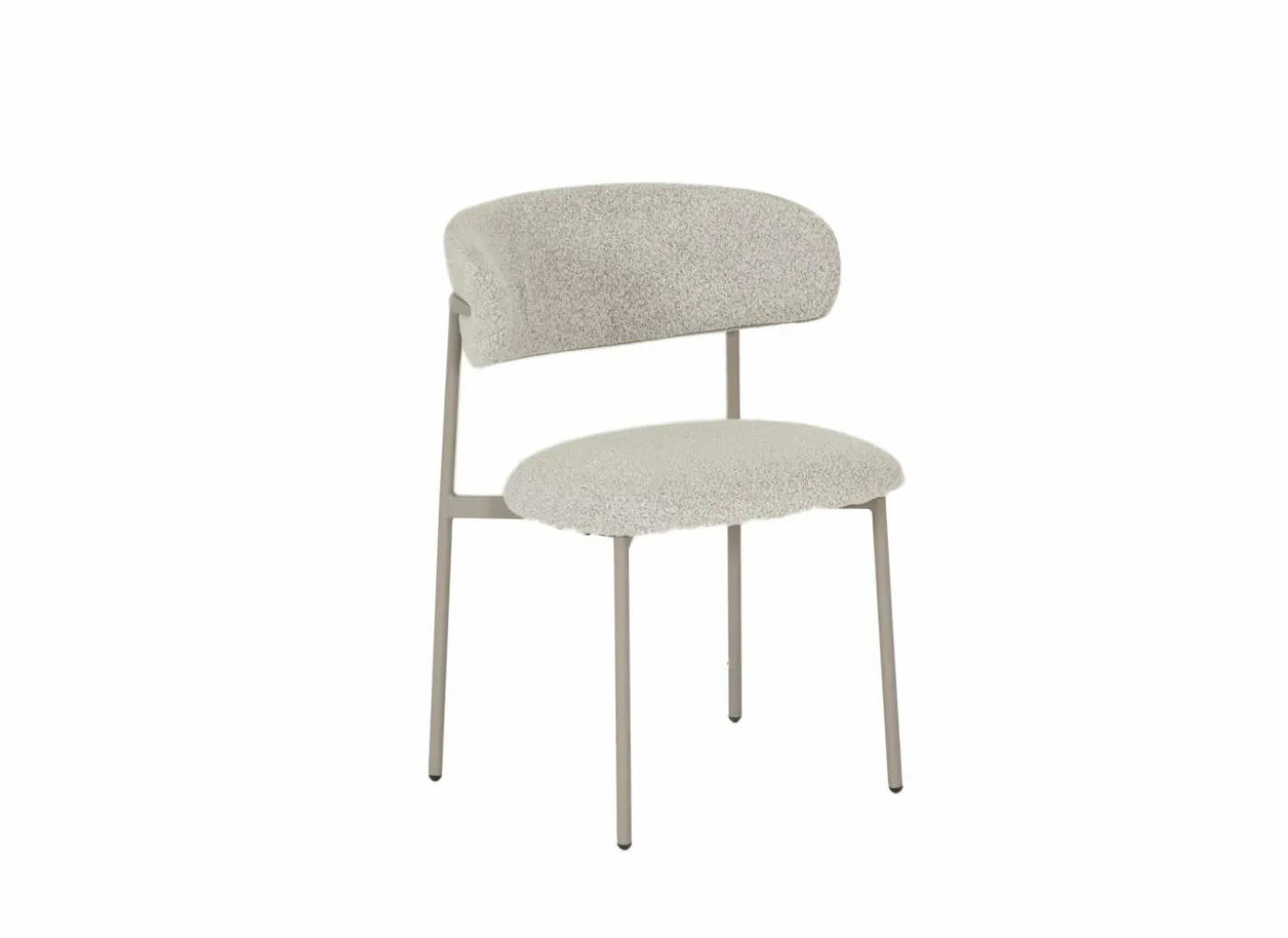 Stoel Luke 54,5x58x79cm - bouclé - taupe beige