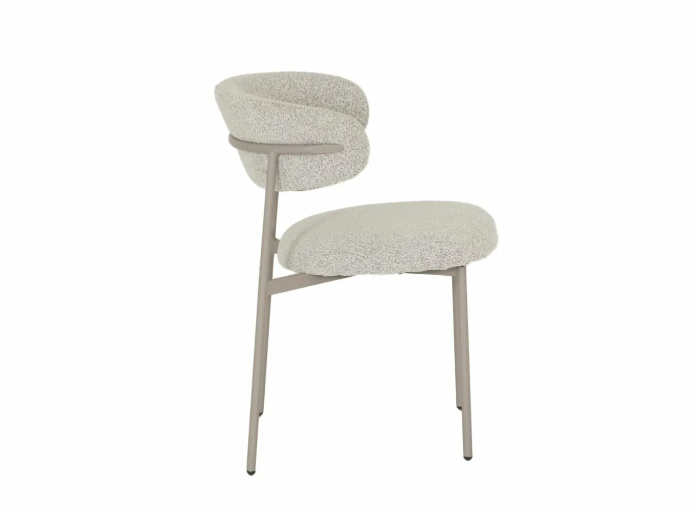 Stoel Luke 54,5x58x79cm - bouclé - taupe beige