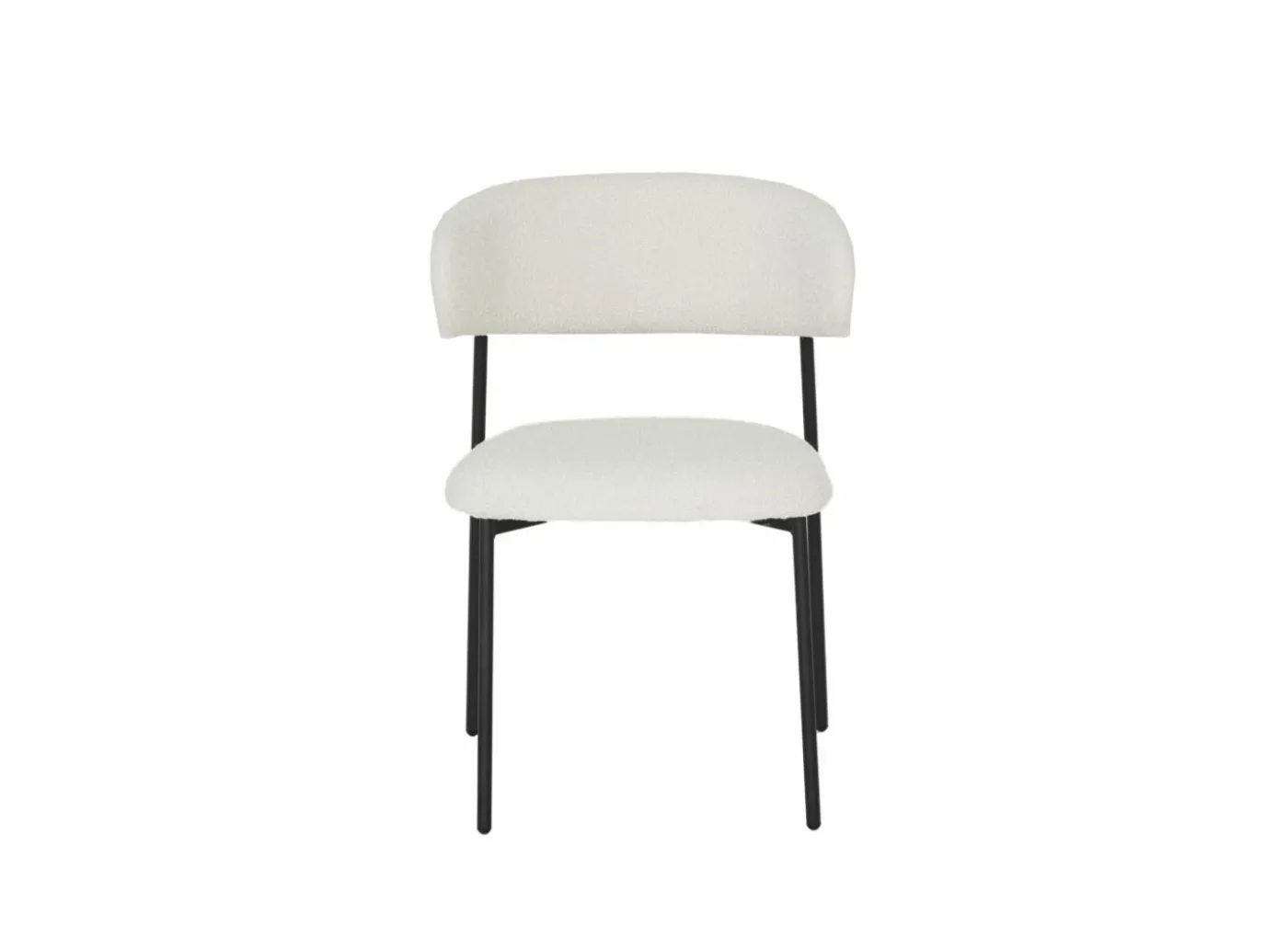 Stoel Luke 54,5x58x79cm - bouclé - wit