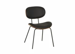 Stoel Ruby 51x57x79cm - lederlook - zwart/bruin