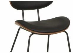 Stoel Ruby 51x57x79cm - lederlook - zwart/bruin