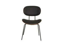 Stoel Ruby 51x57x79cm - lederlook - zwart/bruin