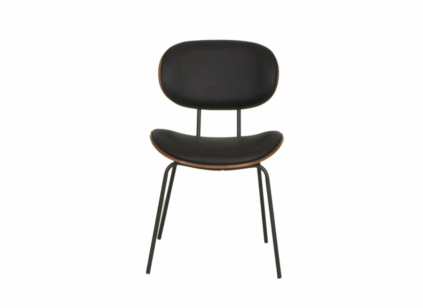 Stoel Ruby 51x57x79cm - lederlook - zwart/bruin