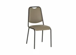 Stoel Sunny lederlook taupe grijs