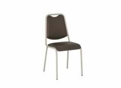 Stoel Sunny 44x54x89cm - lederlook - donker taupe