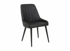 Stoel 52,5x60x86cm - lederlook - zwart