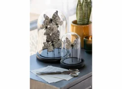 Stolp Vlinder H16cm - glas - zwart & transparant