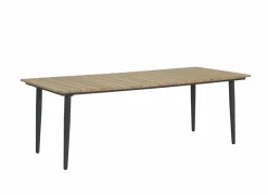 Tafel Brisk 220x100cm - teak massief & aluminium - naturel