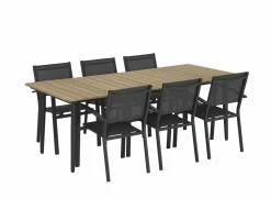 Tafel Brisk 220x100cm - teak massief & aluminium  - naturel