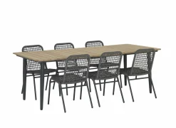 Tafel Brisk 220x100cm - teak massief & aluminium  - naturel