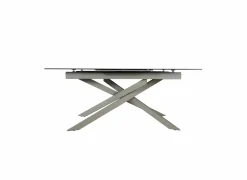 Tafel Gantia 180/240x90x76cm - keramiek & glas - wit goud zwart