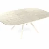 Tafel Onyxplus 140/200x140cm - HPL - travertin tivoli & sable