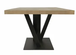 Tafel Sacha 170x100cm - melamine & metaal - canyon oak & zwart