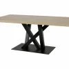 Tafel Sacha 230x100cm - melamine & metaal - canyon oak & zwart