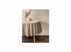 Tafelkleed Myrna Ø180cm - katoen - taupe