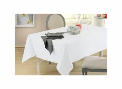 Tafelkleed 150x290cm - polyester & katoen - wit