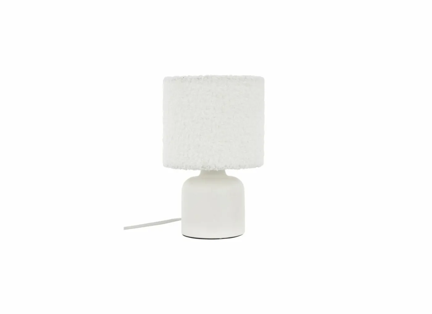Tafellamp Bona E14 H22cm - PVC & bouclé - wit