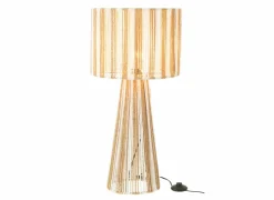 Tafellamp E27 H69cm - papier - wit & naturel