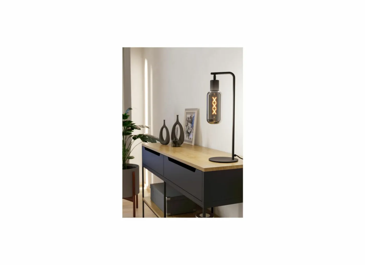 Tafellamp Maione E27 H50,5cm staal zwart