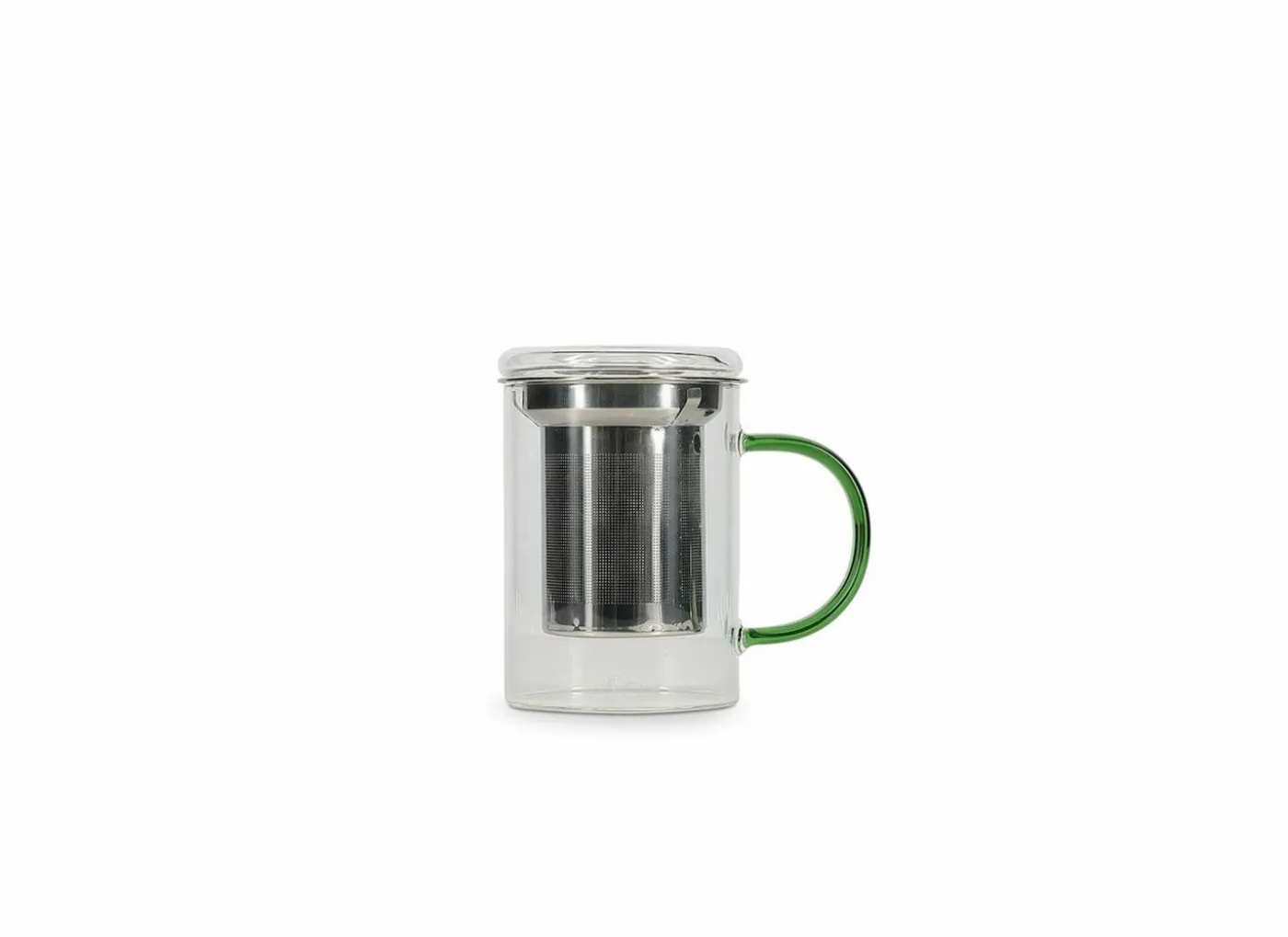 Theebeker 43cl - glas - groen & transparant