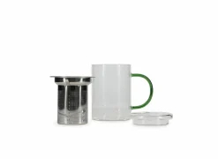 Theebeker 43cl - glas - groen & transparant