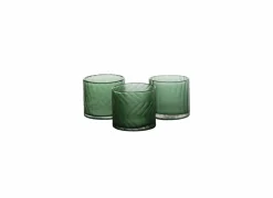 Theelichthouder Cassis Ø11x10cm - glas - groen