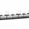 Theelichthouder Cleveland 80cm - metaal & glas - zwart