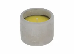 Tuinkaars Citronella Ø8xH6,3cm - stoneware - grijs & geel
