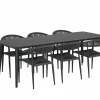 Tuinset Shore 220x90cm met 6 tuinstoelen Guava